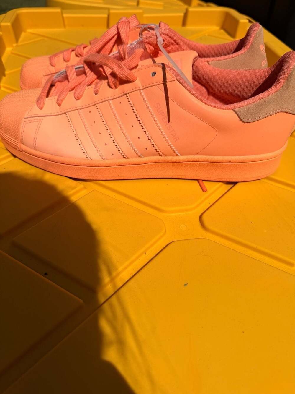 Adidas Superstar Adicolor Sunglo Orange Reflective Sneakers Size 9 S80330